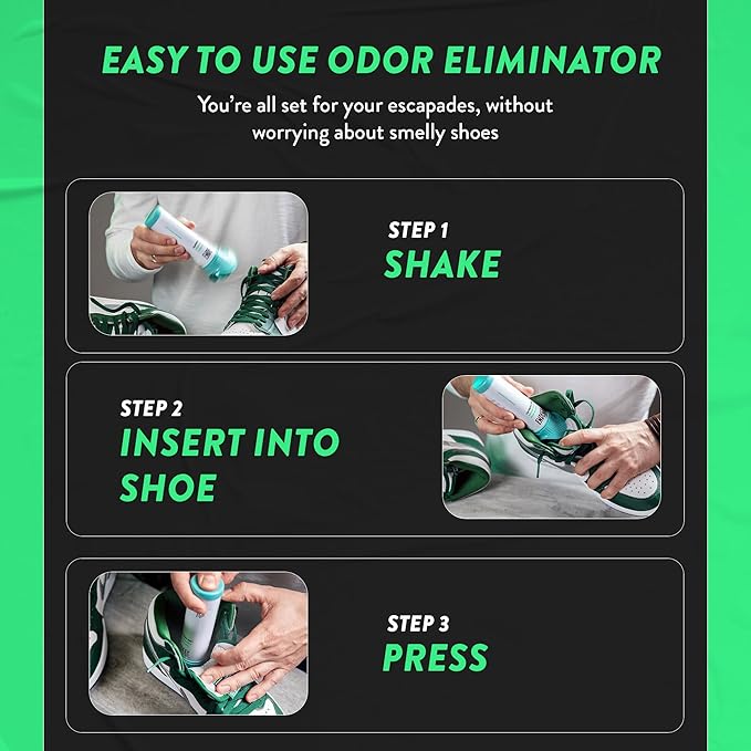 Endees UpFresh 360° Shoe Deodorizer Spray – 3 x 3.38 Fl Ozl I Foot Odor Eliminator Shoe Spray for Smelly Shoes, Feet, Sneakers, Boots, and Gym Bags, Stinky Smell Elimination Deodorant, Travel Size