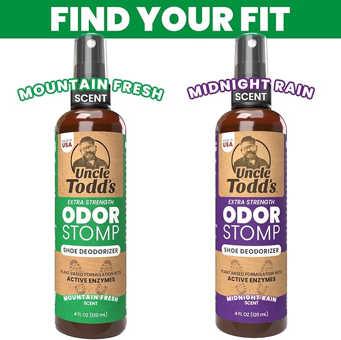 Uncle Todd's Shoe Deodorizer Spray - Proven & Powerful Enzyme Formula Spray for Shoe Odor Elimination in All Footwear (Mountain Fresh)