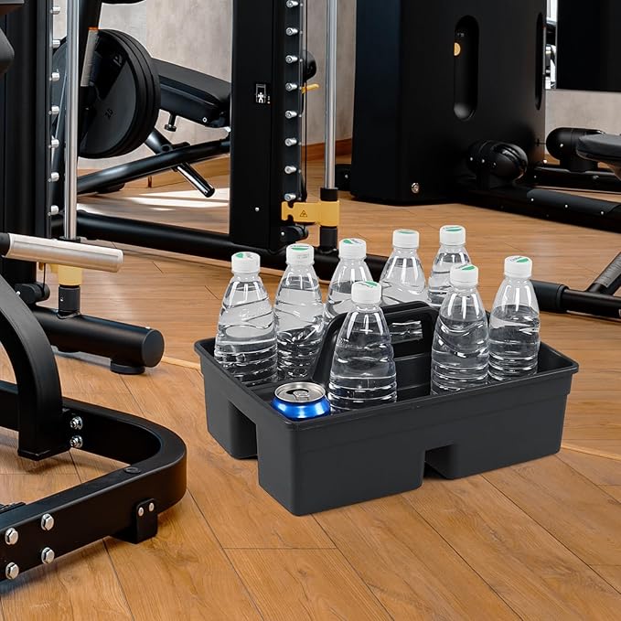 4-Pack Plastic Cleaning Caddy with Handle, Cleaning Caddy Tote, Grey, 15.19" x 10.78" x 4.52"