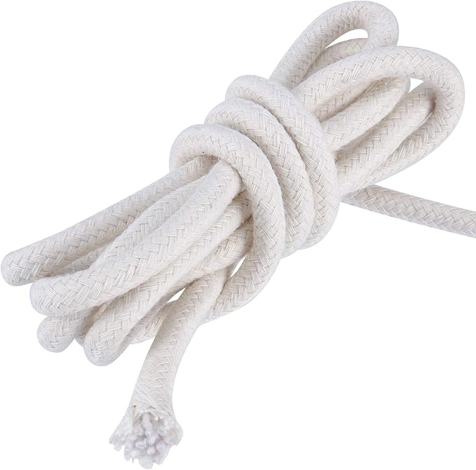 1/4 Inch 328 Feet White Cotton Clothesline Rope, Natural Cotton Cord for DIY Crafts, Potted Plants, Wedding Decorations