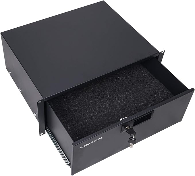 Sound Town 19-inch 4U Locking Rack Drawer, with Protection Foam (STRD-4D)