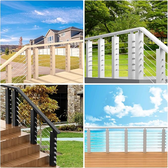 BLIKA 250FT 3/16" Stainless Steel Cable, 304 Stainless Steel Decking Railing Cable with 7 x 19 Strand Construction, 3700lbs Breaking Strength Marine Grade for Rail, Deck and DIY Balustrade
