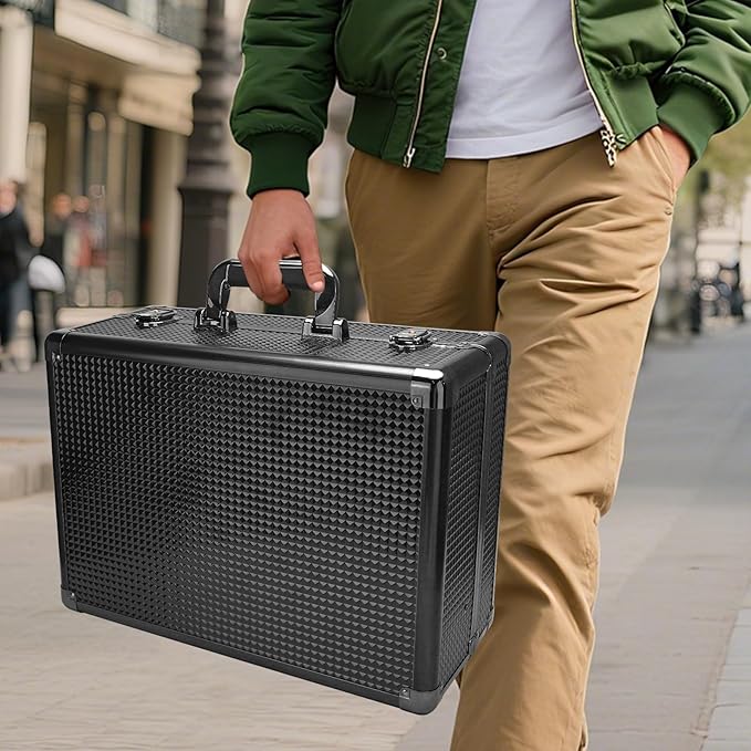 Makuep Train Case,Extra Large See-Through 6 Trays Makeup Box Travel Case Professional Cosmetic Storage for Makeup Artist, Nail Tech, Hairstylists Salon Barber Case