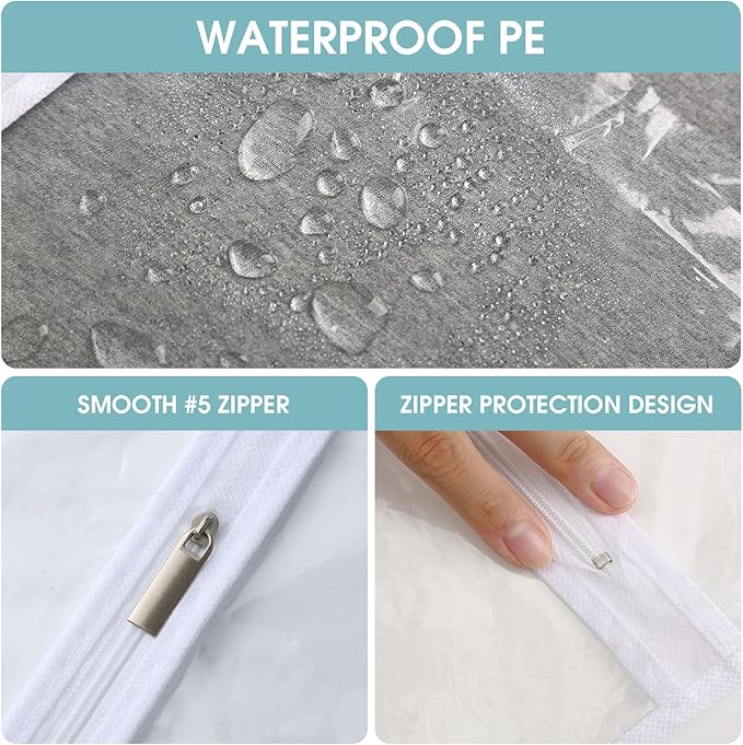 All Clear Garment Bags for Hanging Clothes, 48" Suit Bags for Closet Storage, Plastic Dustproof Suit Cover Bags, Clothes Protectors Bag with zipper for Coats, Jackets, Shirts(10 Packs)