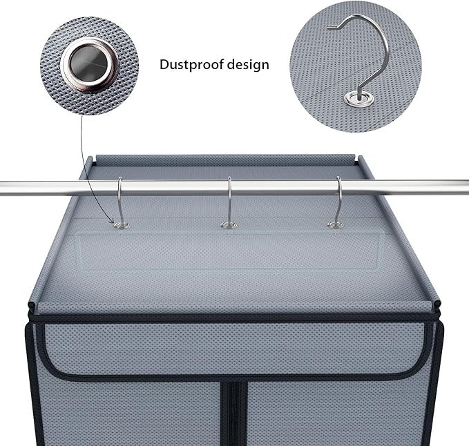 Zilink Long Dress Garment Bag Formal Gowns 65" Long Dress Bags for Gowns Long with Clear Window Space Saving Gown Garment Bag for Long Dresses, Winter Coat, Trousers, Fur, Grey