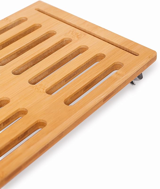 Internet's Best - Stacking Utility Shelf - Bamboo - 2 Shelves - Kitchen Cabinet Closet Organizer and Storage - Small