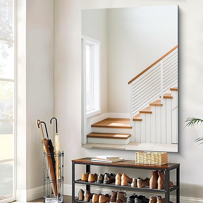 CILIBER Frameless Mirror, 60x40 Bathroom Mirrors for Wall, Upgraded Shatterproof Rectangle Vanity Mirror Over Sink with Polished Edge for Bathroom,Bedroom,Living Room and Entryway