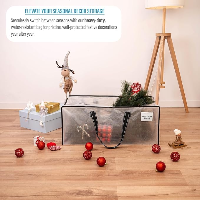VENO 10 Pack Heavy Duty Moving Bags, Christmas Storage Bins with Lids, Clear Design, Alternative to Moving Boxes, Storage Bags for Clothes, Blankets, Comforters, Pillows, Camping (Clear, 10 Pack)