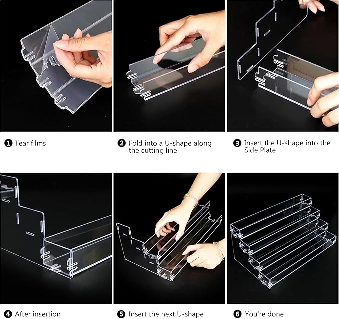 Sunglass Organizer Easy Snap-on Assembly, Acrylic Sticker Display Stand for Vendors, Nail Polish Holder Nail Desk Essential Oil Lipstick Storage,Clear Sunglasses Perfume Organizer (4 Layers)