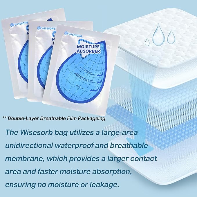 100 Gram 10 Packs Moisture Absorbers, Dehumidifier Bags for Bathrooms, Basements, Rvs, Humidity Packets for Closet