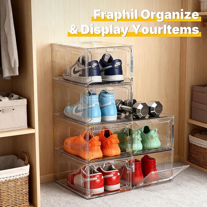 Pink Magnetic Closure Multi-Purpose Storage Box Thickened Rigid Stackable Shoe Box for Sneakers & Heels Dimensions: 13.5“ x 10.5” x 7.5" Wardrobe Organization for Perfume & Valuables — 1-Piece Set