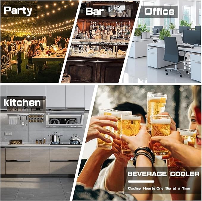 1.7 Cu.ft Beverage Refrigerator Cooler, 72 Cans Mini Fridge with Glass Reversible Door, Digital Temperature Display for Soda, Beer or Wine For Office or Bar with Removable Shelves