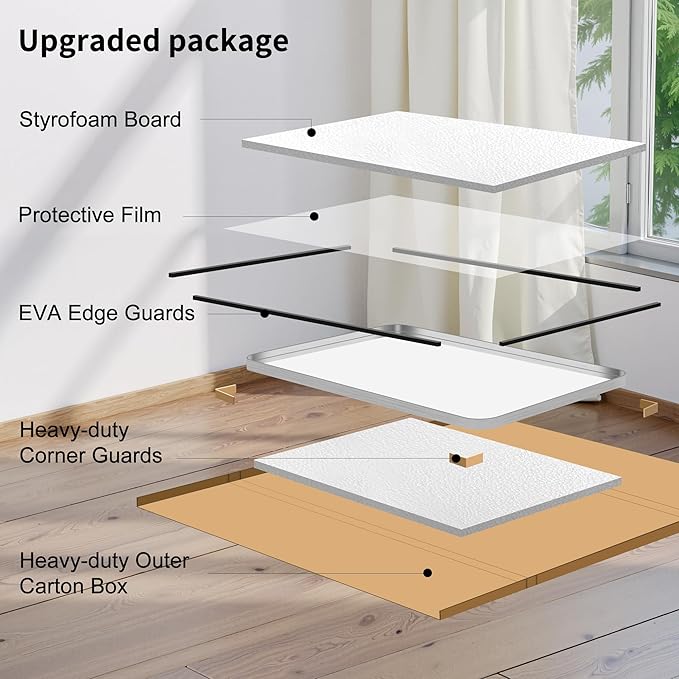 FORBATH 60x36 Inch Large Bathroom Mirror for Double Sinks, Brushed Silver Deep Frame Wall Mirror with Rounded Corners, Anti-Rust Tempered Glass for Modern Farmhouse Vanity (Horizontal/Vertical)