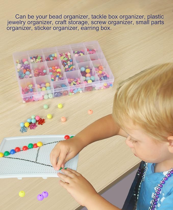 8 PCS 36 Grids Bead Organizer Box Plastic Box Clear Box Organizer 3600 Tackle Box Organizer Bead Containers Plastic Organizer Compartment Organizer Box Jewelry Earring Organizer (8 Pcs)
