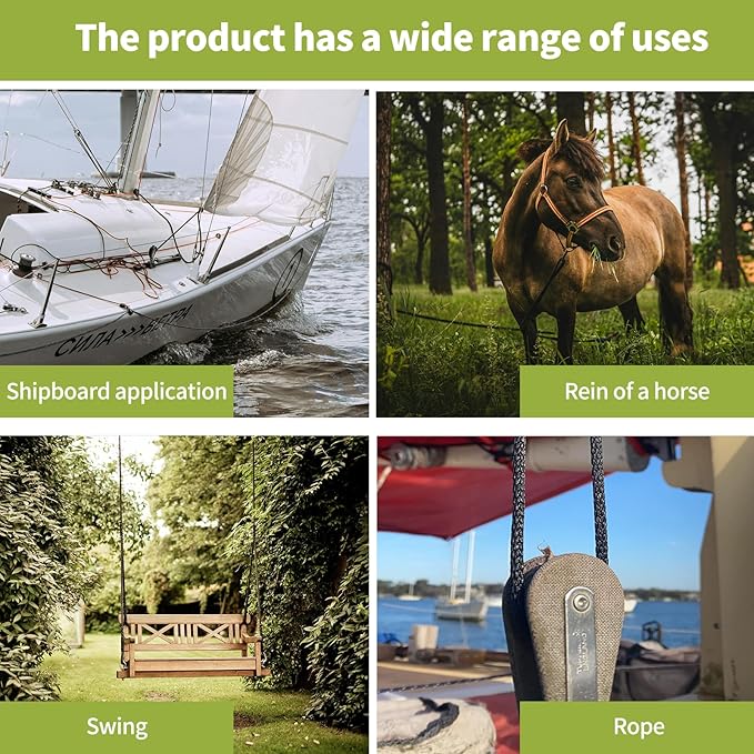 1/2 Inch 100FT Black Polyester Solid Braid Rope | High UV & Abrasion Resistance | Industrial Grade, Low Stretch | Multipurpose for Flag Poles, Clotheslines