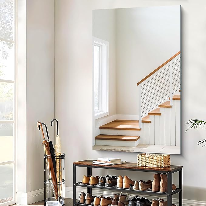 CILIBER Frameless Mirror, 60x36 Large Bathroom Mirrors for Wall, Upgraded Shatterproof Rectangle Vanity Mirror Over Sink with Polished Edge for Bathroom,Bedroom,Living Room and Entryway