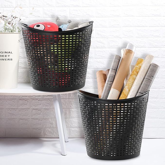 Readsky 40L Tall Flex Laundry Basket, Large Plastic Storage Basket with Handles, 6 Pack