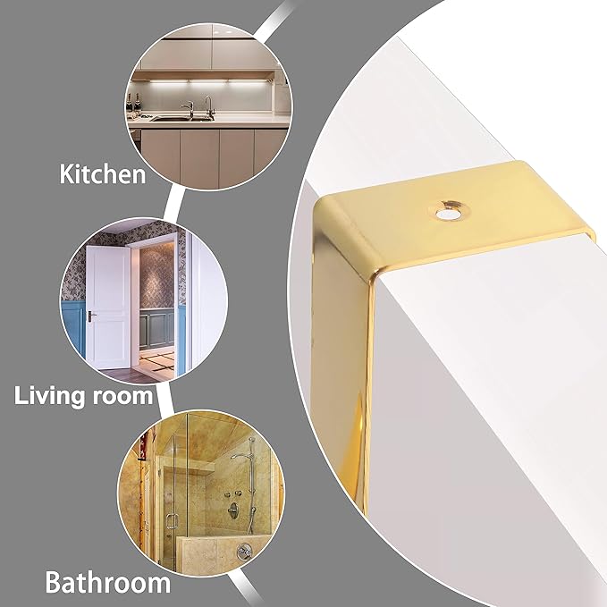 Dseap Over The Door Hook Hanger - Fits 1 3/8" to 1 3/4" Standard Doors | 5 Tri Hooks Heavy Duty Towel/Coat Rack | Door Organizer for Clothes, Jackets, Hats, Towels, Gold