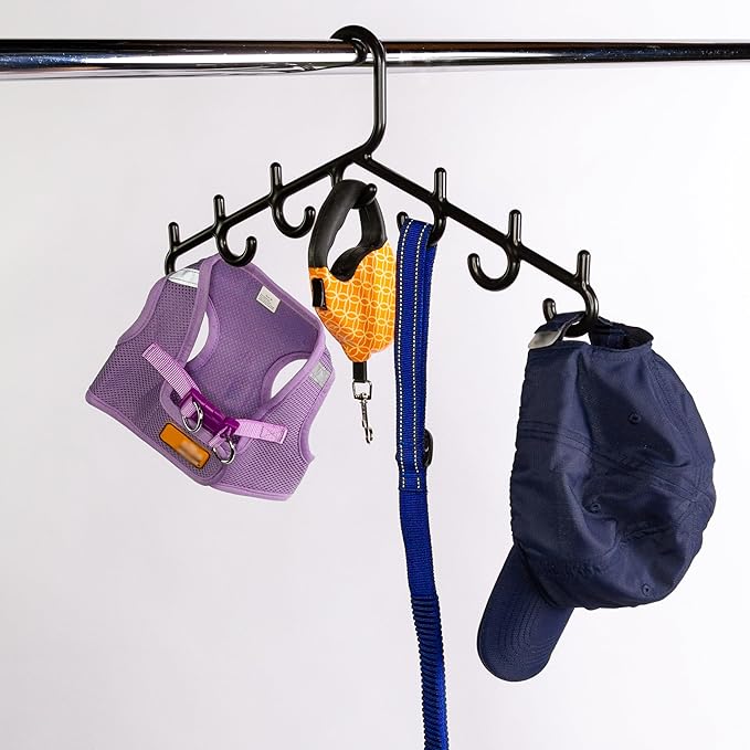 Made in USA Multi-Use Hanger for Bras, Lingerie, Hats & Scarves 5-Pack | Patented Closet Organizer | 7-Hook Space Saver for Underwear, Ties, Belts | No Clips, Lightweight Design