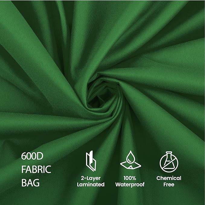 ZOBER Christmas Light Storage Reels - Christmas Light Organizer with 3 Plastic Wheels - 600D Oxford Fabric - Fits 200 Mini Lights per Spool, Lights Storage - Stitched Reinforced Handles - Green