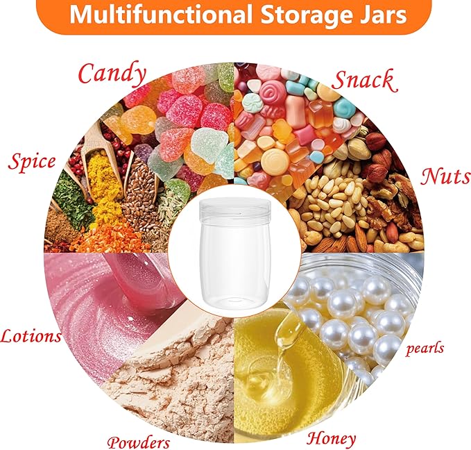 ihomecooker Mini Pudding Jars 82Pack, 6oz/170ml Plastic Favor Jar with Lids, Candy jars,Yogurt Containers with Pressure Sensitive Seal, Mason Jar,Jam,Bath Salt Jars Wedding Favors Honey Pot