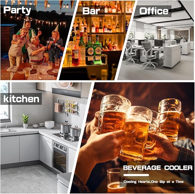 1.3 Cu.ft Beverage Refrigerator Cooler, 60 Cans Mini Fridge with Glass Door, and Temperature controllable switch for Soda, Beer or Wine For Office or Bar with Removable Shelves