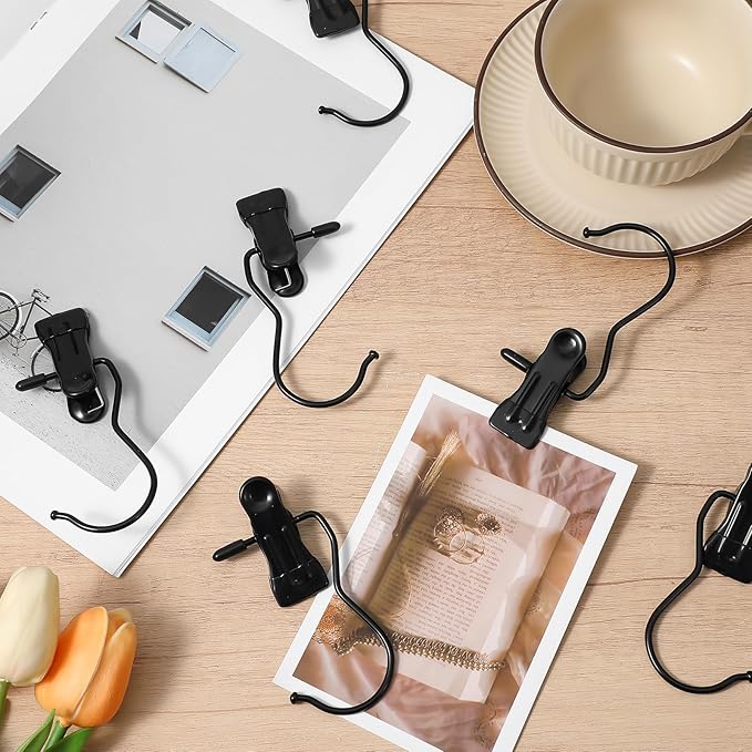 60 Pcs Boot Hangers Clips, Heavy Duty Laundry Hooks and Clothes Pins for Closet Organizer, Portable Space Saving for Travel, Hanging Pants, Jeans, Tall Boots, Towels, Socks, Hats, Black