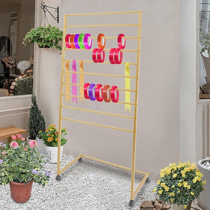 10 Tiers Rolling Display Tie & Scarf Rack Towel Belt Pants Hangers Hijab Stand Ribbon Organizer, Floor Standing Tie Scarves Necktie Holder Hanging Rack for Home Commercial Clothing Retail Store