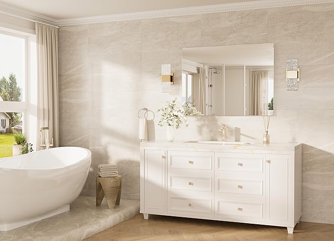 TokeShimi 40x30 Frameless Bathroom Vanity Mirrors for Over Sink, Modern Rectangle Bathroom Mirrors for Wall with Polished Edge Shatterproof Decorative Mirror for Bedroom, Living Room, Entryway