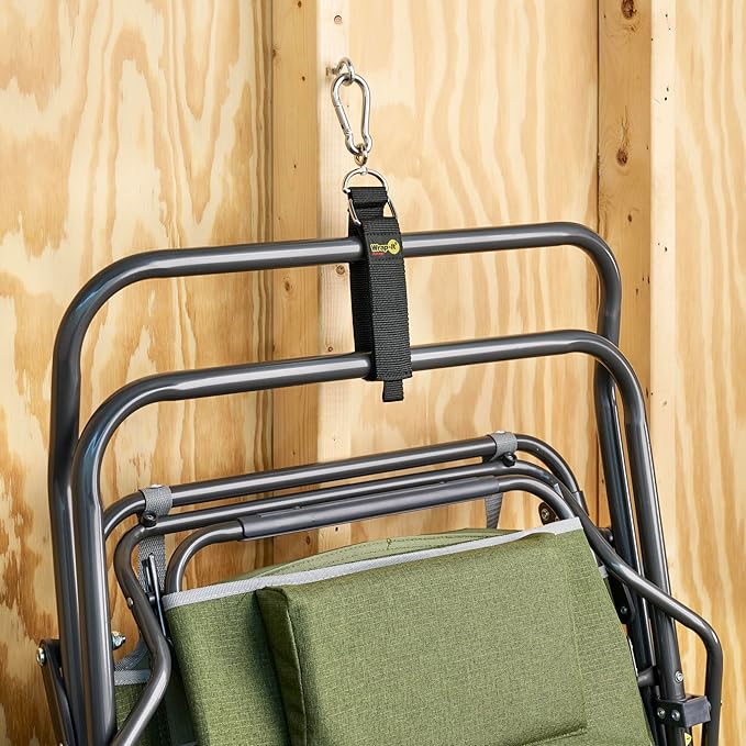 Hook 'n Hang Wrap-It Storage Straps - Assorted 3-Pack Blaze Orange - Heavy Duty Straps for Cord Storage or Garden Hose Organization