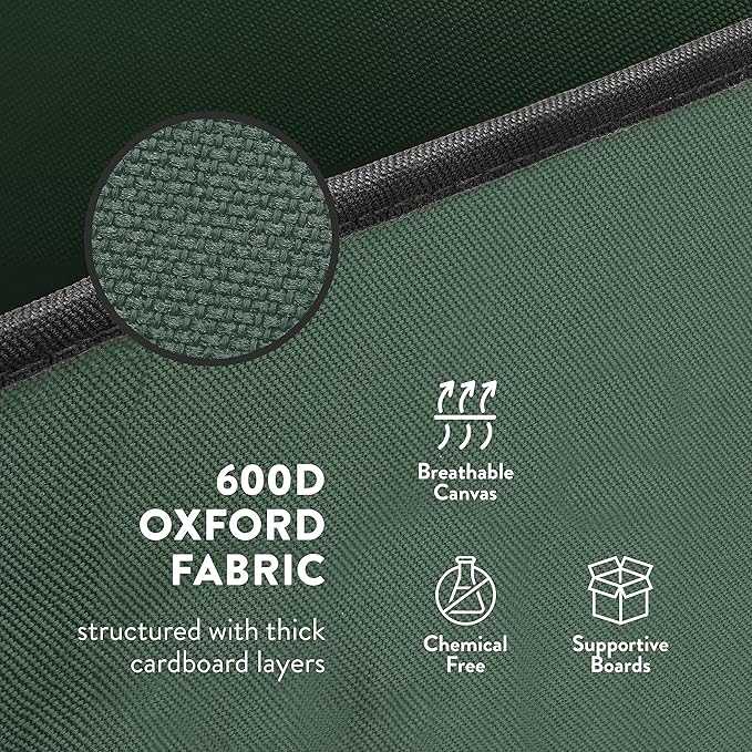 ZOBER Gift Wrapping Paper Organizer Storage - 40" Gift Wrap Storage Containers with Interior Pockets for Bows, Tags & Ribbons - Wrapping Paper Holder, 600D Oxford, Fits 24 Standard Rolls, Green/Black