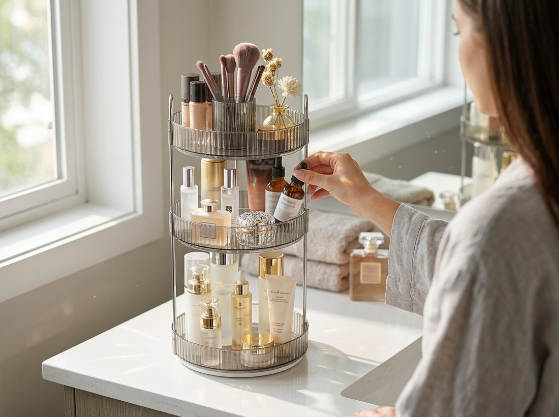 Best Rotating Makeup Organizer for Small Spaces: Easy Way to Simplify Your Vanity Setup