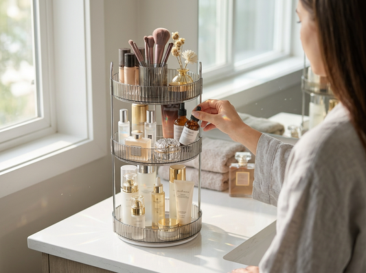 Best Rotating Makeup Organizer for Small Spaces: Easy Way to Simplify Your Vanity Setup