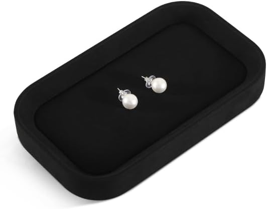 Ring Display Tray, Microfiber Earring Organizer,Luxury Key Tray,Premium Decorative Tray,Black Jewelry Dish