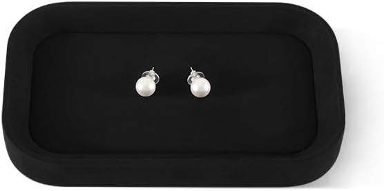 Ring Display Tray, Microfiber Earring Organizer,Luxury Key Tray,Premium Decorative Tray,Black Jewelry Dish