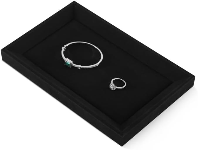 Jewelry Display For Selling Microfiber Tray,Premium Velvet Black Jewelry Tray,Mens Jewelry Tray For Watch,Necklace,Ring