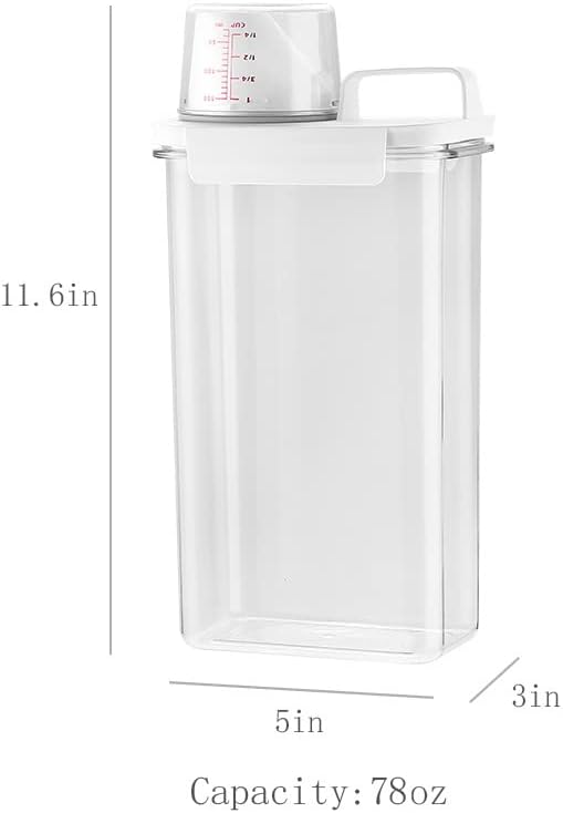 [2 Pack] Laundry Detergent Dispenser for Laundry Room Organization and Storage,78 Oz Laundry Soap Dispenser,Liquid Laundry Detergent Dispenser with 4 Removable Labels,BPA Free & PET Plastic, Clear