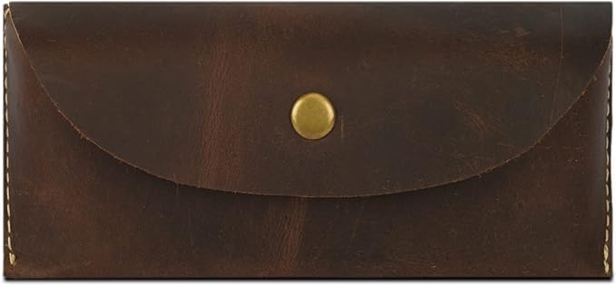 Leather Sunglasses Case Genuine Leather Eyeglass Case Soft Glasses Pouch Reading Glasses Case for Men & Women