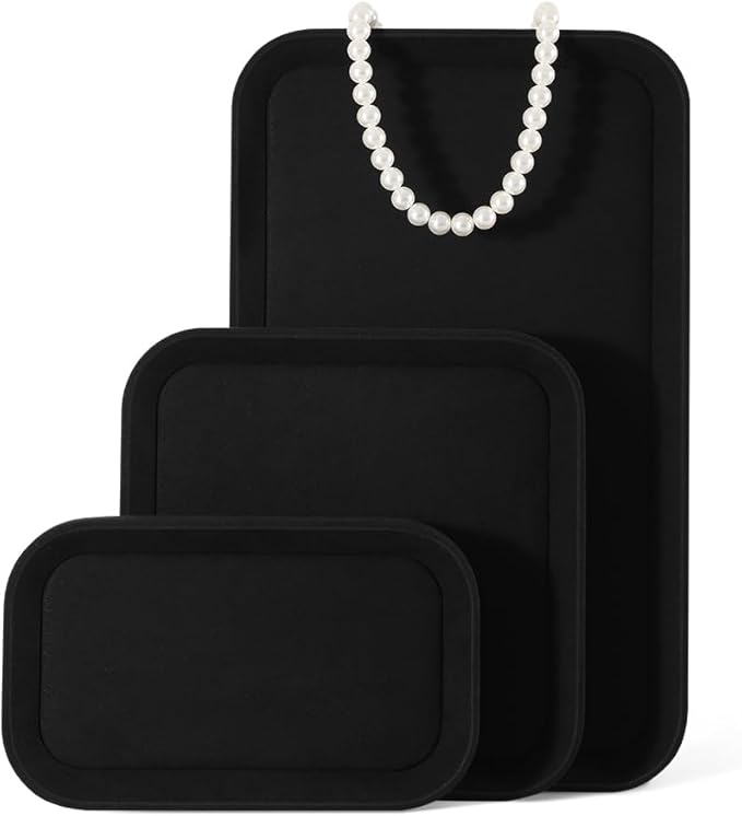 Mens Valet Tray, Microfiber Valet Tray,Luxury Jewelry Drawer Organizer,Premium Flat Tray,Black Jewelry Tray
