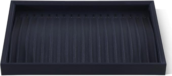 Leather Jewelry Necklace Tray for Bracelet Organizers and Storage，Jewerly Organizer Trays，Necklaces Holder Display，Bracelets Drawer Box Stand （Blue）