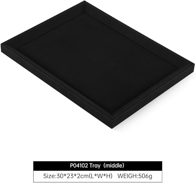 Jewelry Display, Microfiber Tray,Premium Velvet Black Jewelry Tray,Mens Jewelry Tray For Watch,Necklace,Ring