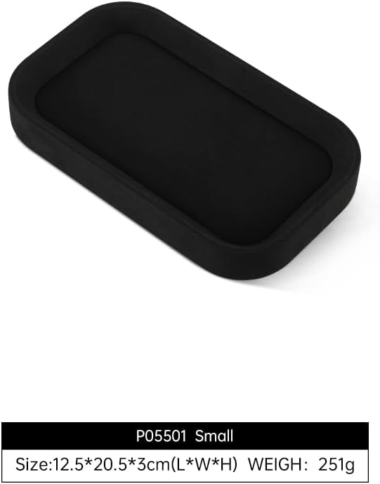 Ring Display Tray, Microfiber Earring Organizer,Luxury Key Tray,Premium Decorative Tray,Black Jewelry Dish