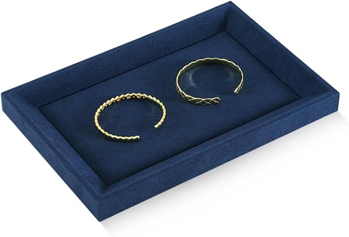 Felt Jewelry Organizer Trays, Microfiber Tray,Premium Velvet Blue Jewelry Tray,Stackable Jewelry Trays For Watch,Necklace,Ring,Pendants