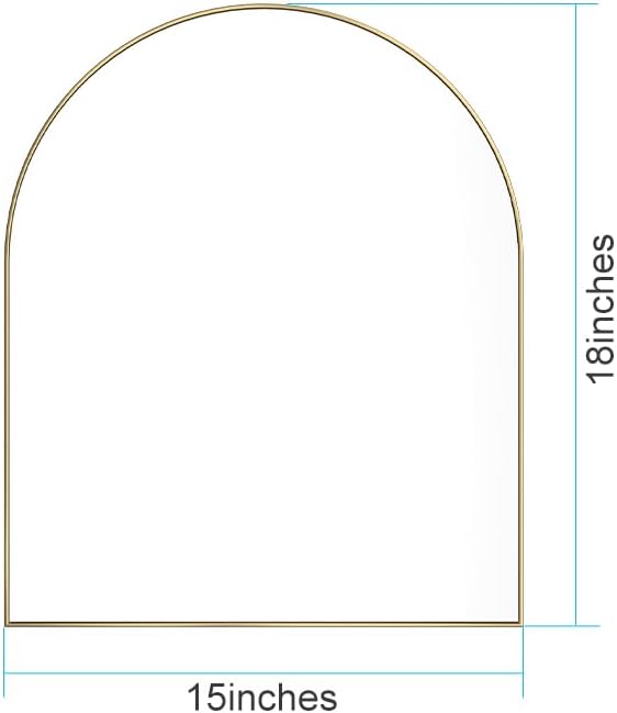 15x18 Inch Compact Gold Arched Mirror Perfect for Small Bathroom Vanity & Decorative Wall Use Space-Saving Brushed Metal Frame Arch Mirror for Bathroom Living Room Bedroom or Entryway