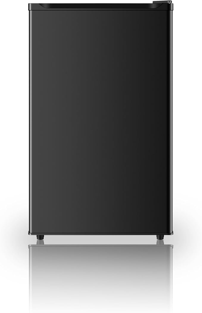 4.4 Cu.Ft Mini Fridge with Freezer, Single Door Mini Refrigerator, 5 Settings Temperature Adjustable, Compact Refrigerator for Apartment,Dorm, Office, Bedroom