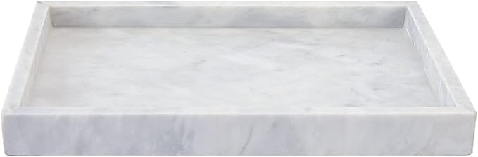 10" x 6" Moreast Real Natural Marble Vanity Tray, Genuine Marble Storage Tray for Home Decor, Large Stone Tray for Bathroom/Kitchen/Vanity/Dresser, Non-Resin/Non-Ceramic, 10 x 6 inch