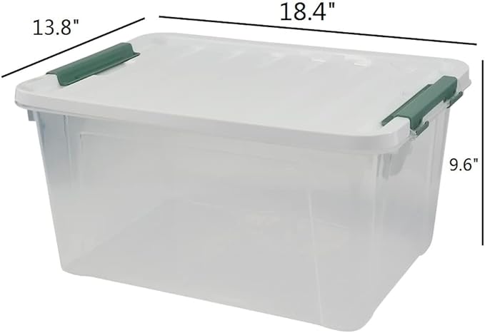 Saedy 6 Pcs Large Clear Storage Box, 35 Qt Plastic Bins with Lids for Versatile Storage