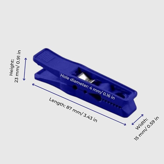 Clothes Pins – Heavy-Duty Plastic Clothes Pins – Clothespins for Hanging Clothes, Drying, Clipping – Laundry Clips for Drying Clothes with Pinch Mechanism - Dark Blue, 40 Packs