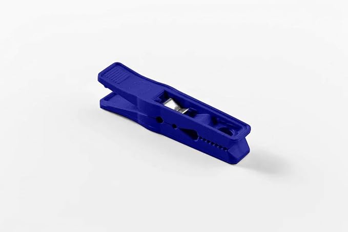 Clothes Pins – Heavy-Duty Plastic Clothes Pins – Clothespins for Hanging Clothes, Drying, Clipping – Laundry Clips for Drying Clothes with Pinch Mechanism - Dark Blue, 12 Packs
