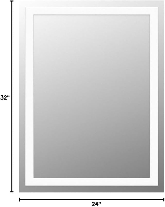 LED Bathroom Mirror 24"x32" Single Color 6000K,Super Bright,LED Mirror for Bathroom Lighted for Wall-Mounted Vanity Mirror with Front Light Anti-Fog,Shatterproof,Non-Touchscreen Switch